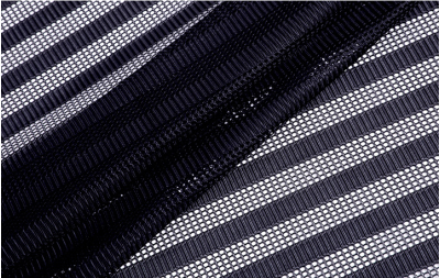 FQ-TZS粗條紋蕾絲網布面料  鏤空網眼布運動衫面料   夾層透視服裝面料 側面照